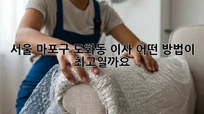 서울 마포구 도화동 이사, 어떤 방법이 최고일까요?